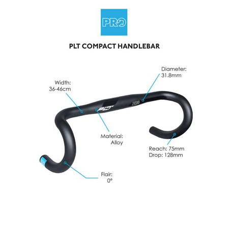 PRO PLT Compact Road Black Handlebar 31.8mm-Pit Crew Cycles