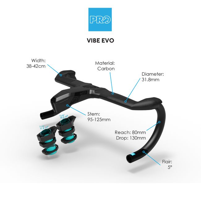 PRO Vibe EVO Carbon Handlebar With Spacer Kit 40CM-Pit Crew Cycles