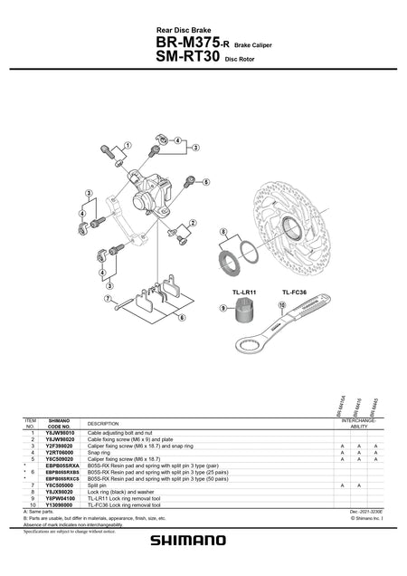 SHIMANO BR-M375-L Front or Rear Disc Brake Caliper Mechanical Black-Pit Crew Cycles
