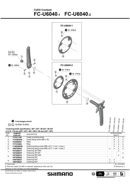 SHIMANO CUES FC-U6040-1 Hollowtech II 9/10/11-Speed Black Crankset-Pit Crew Cycles