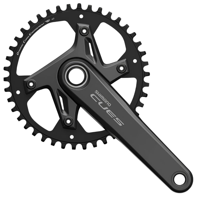 SHIMANO CUES FC-U6040-1 Hollowtech II 9/10/11-Speed Black Crankset-Pit Crew Cycles