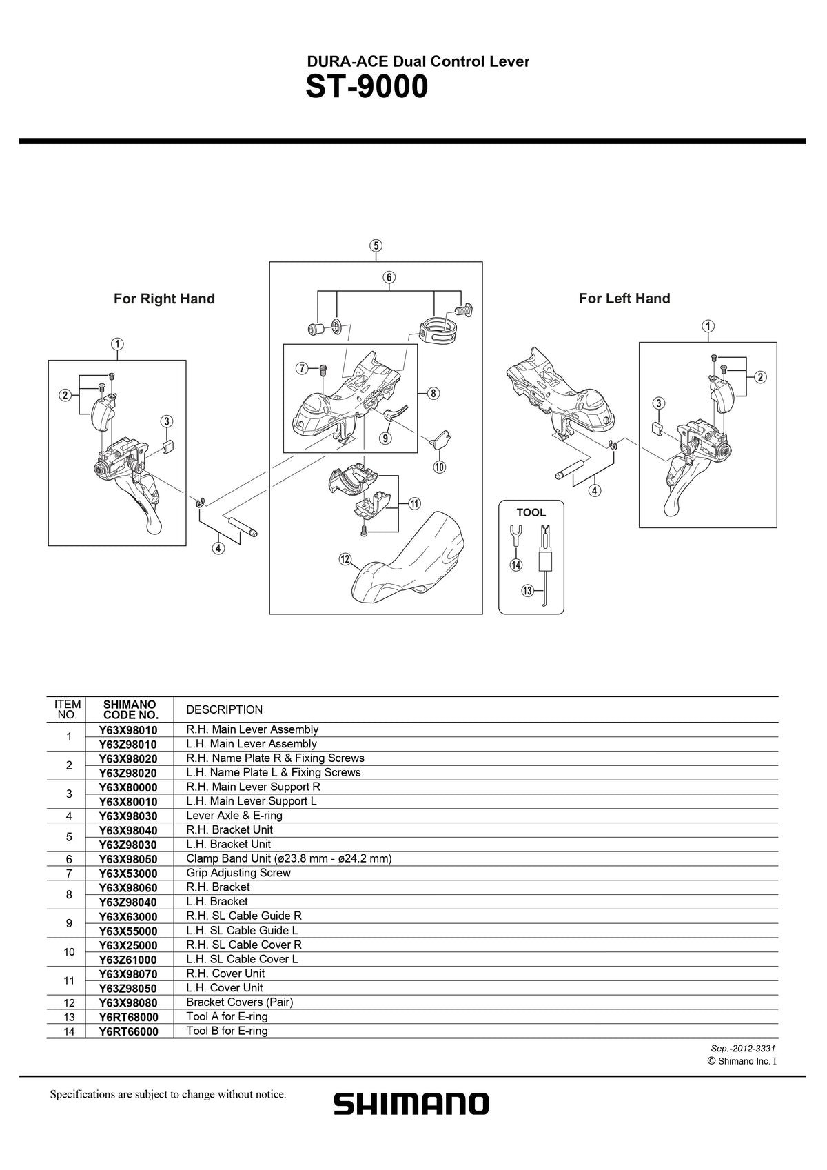 SHIMANO Dura Ace ST-9000 Dual Control Lever Grip Adjusting Screw - Y63X53000-Pit Crew Cycles