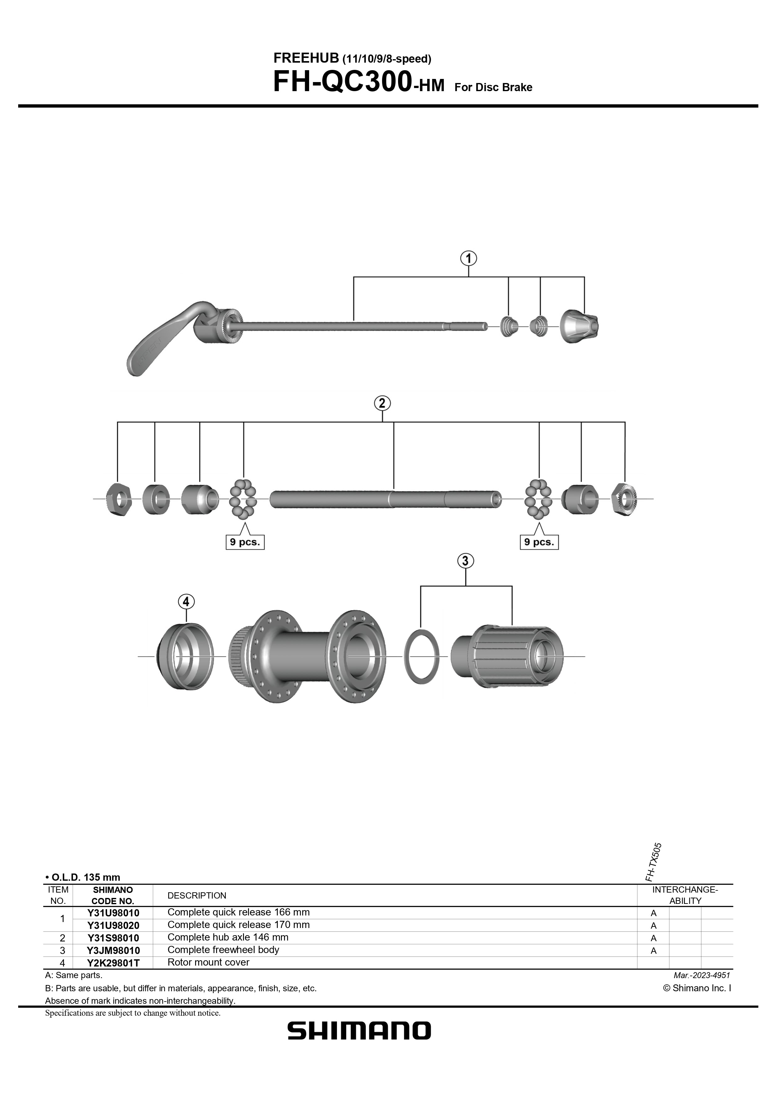 SHIMANO FH-QC300 Freehub Rotor Mount Cover - Y2K29801T-Pit Crew Cycles