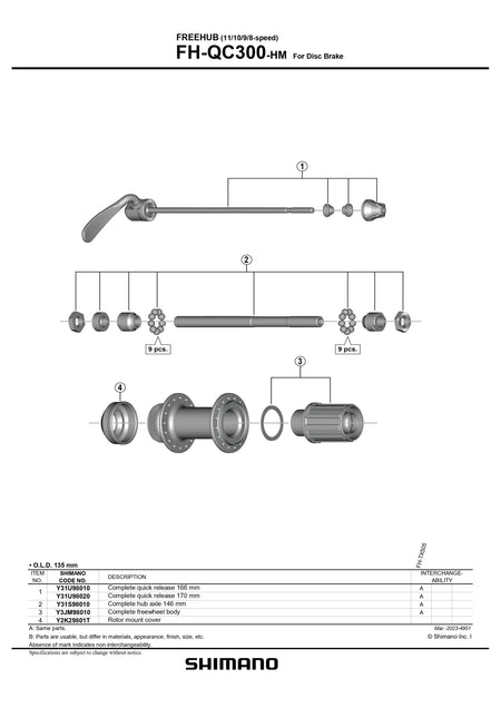 SHIMANO FH-QC300 Freehub Rotor Mount Cover - Y2K29801T-Pit Crew Cycles