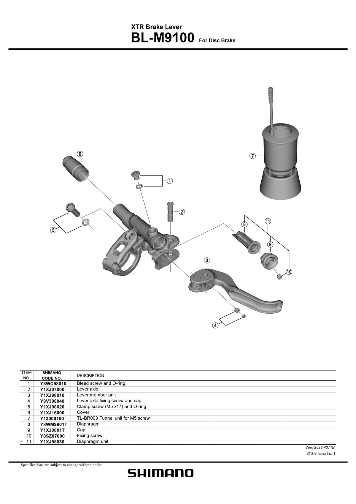 SHIMANO XTR BL-M9100/BR-M9100 Race Hydraulic Disc Brake Assembled Set J-Kit-Pit Crew Cycles