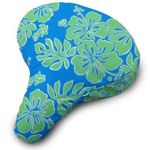 CRUISER CANDY Cushy Seat Cover Blue Lanai Hibiscus-Pit Crew Cycles