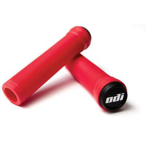 ODI Soft Bmx Longneck No Flange Bright Red Grips 135mm-Pit Crew Cycles