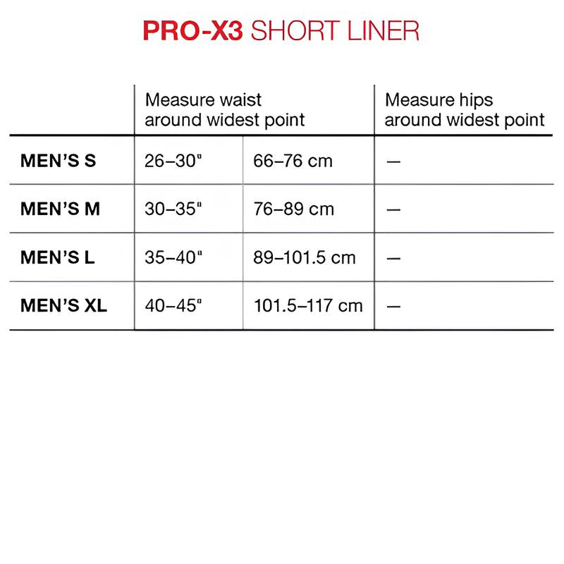 G-FORM Men's Pro X3 Short Liner Black/Black-Pit Crew Cycles
