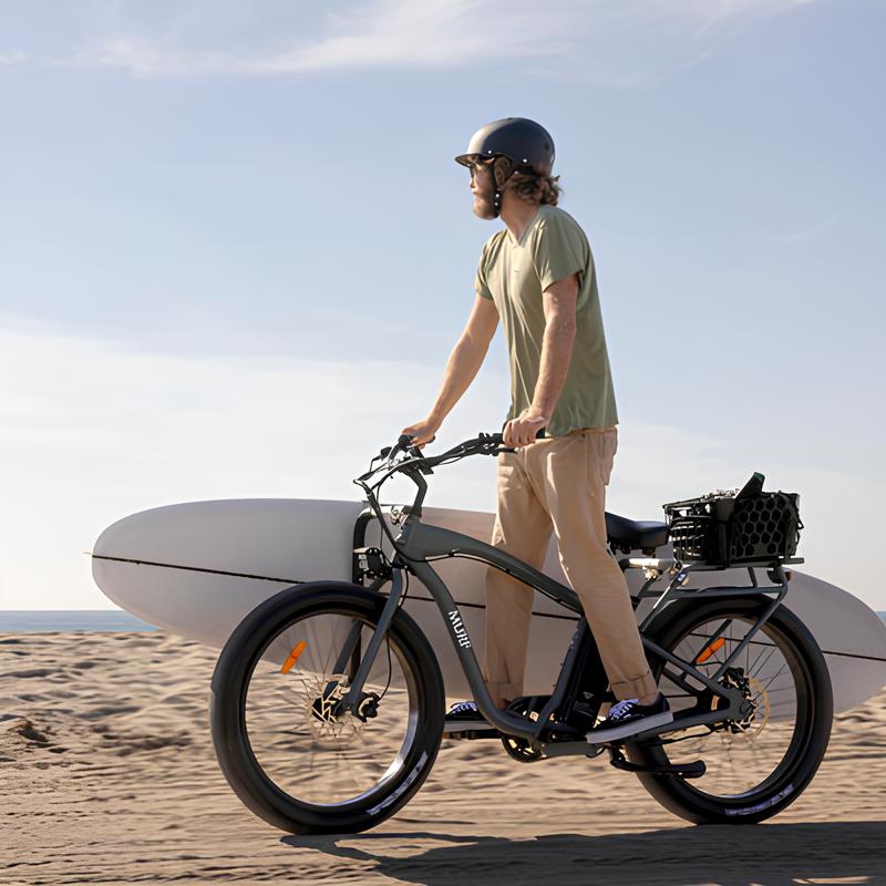 MOVED BY BIKES E-Bike Front and Rear Mount Black/Silver Surf Rack 25 lbs-Pit Crew Cycles