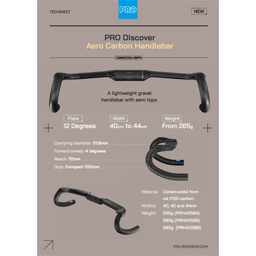 PRO Discover Aero Carbon Gravel Handlebar