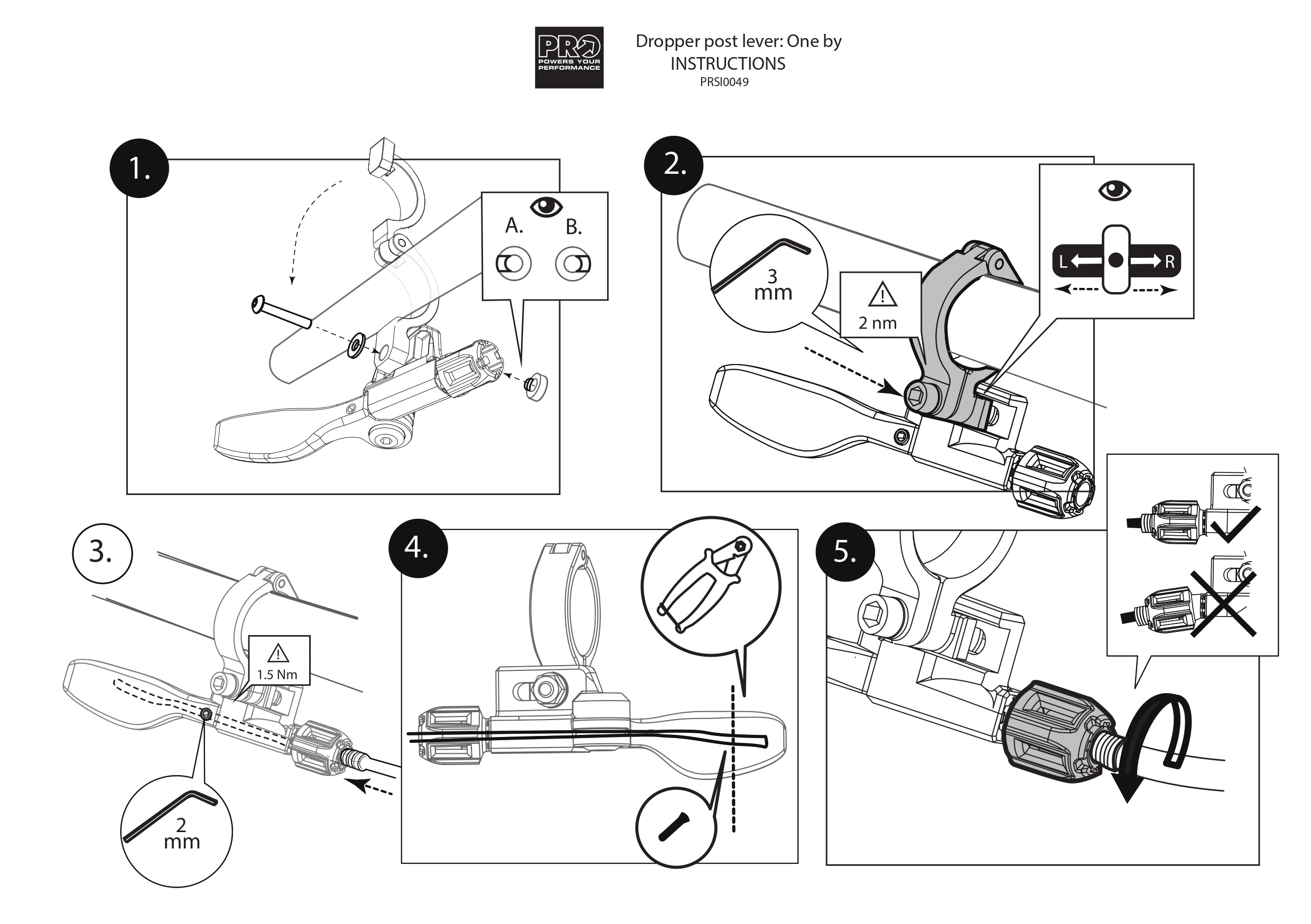 PRO Koryah DSP Dropper Post Lever One By-Pit Crew Cycles