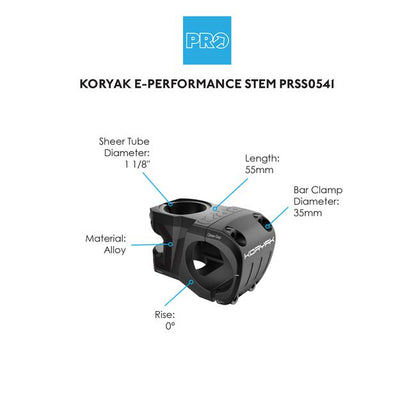 PRO Koryak E-Performance Alloy Stem 35mm-Pit Crew Cycles