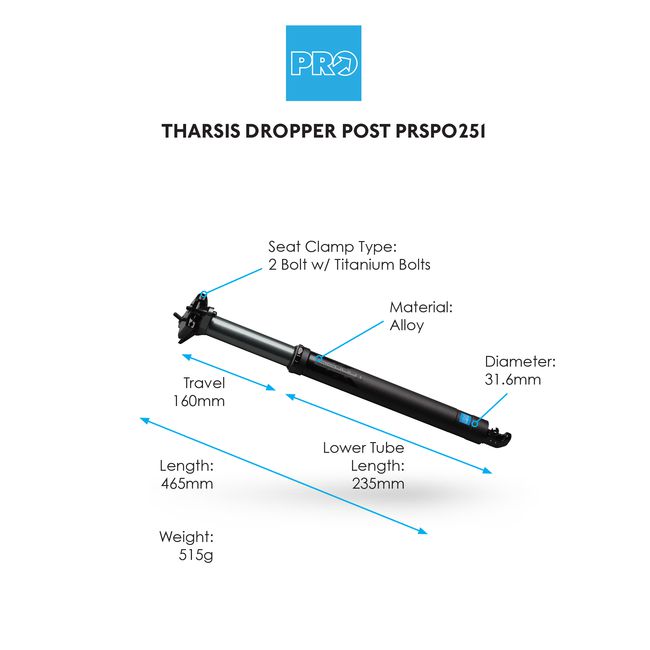 PRO Tharsis Dropper Seatpost 160mm-Pit Crew Cycles