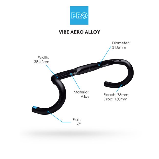 PRO Vibe Aero Alloy Black Handlebar 31.8mm-Pit Crew Cycles