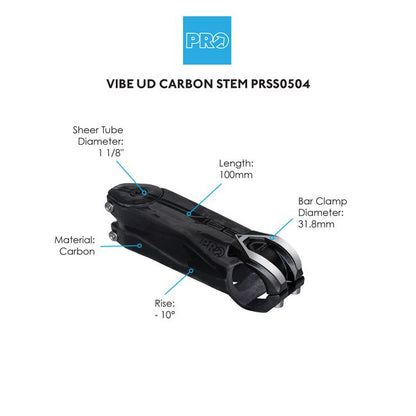 PRO Vibe UD Carbon Stem 31.8mm / +/-8-Pit Crew Cycles