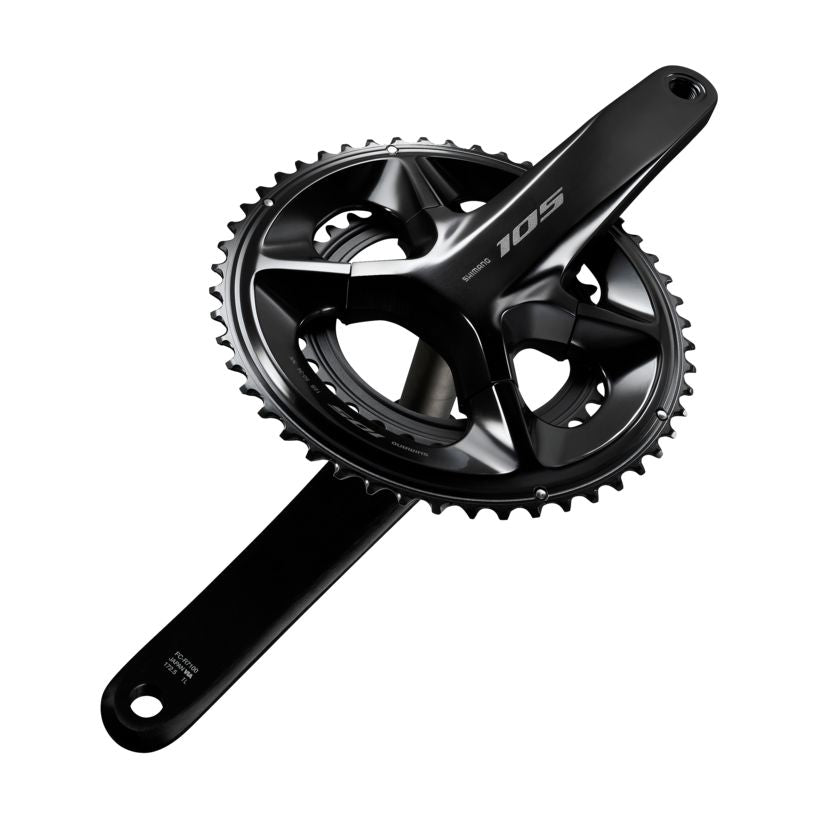 SHIMANO 105 FC-R7100 Hollowtech II Black Crankset 2x12-Speed-Pit Crew Cycles