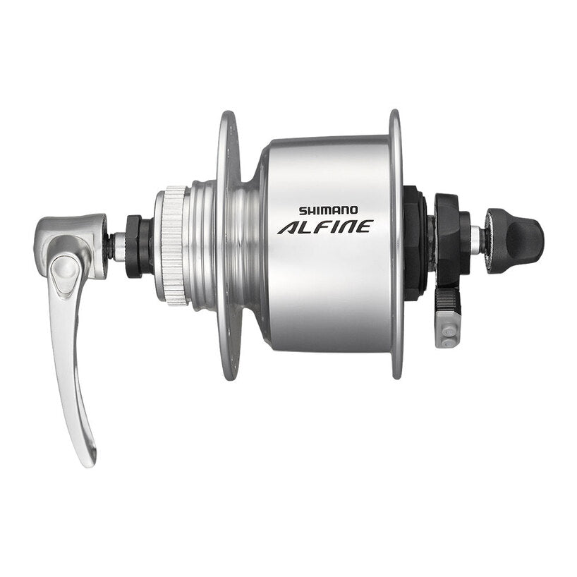 SHIMANO Alfine DH-S501 Dynamo Front Disc Centerlock Siver Hub 100mm-Pit Crew Cycles