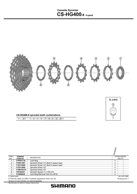 SHIMANO Alivio CS-HG400 Silver Cassette 9-Speed-Pit Crew Cycles