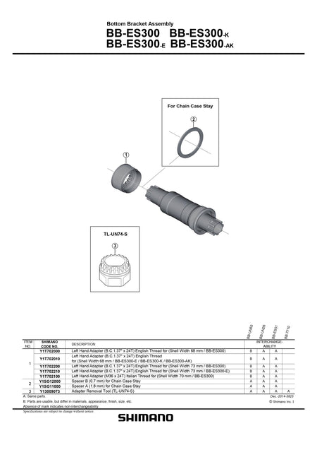 SHIMANO BB-ES300 Octalink V2 Spline Bottom Brackets-Pit Crew Cycles