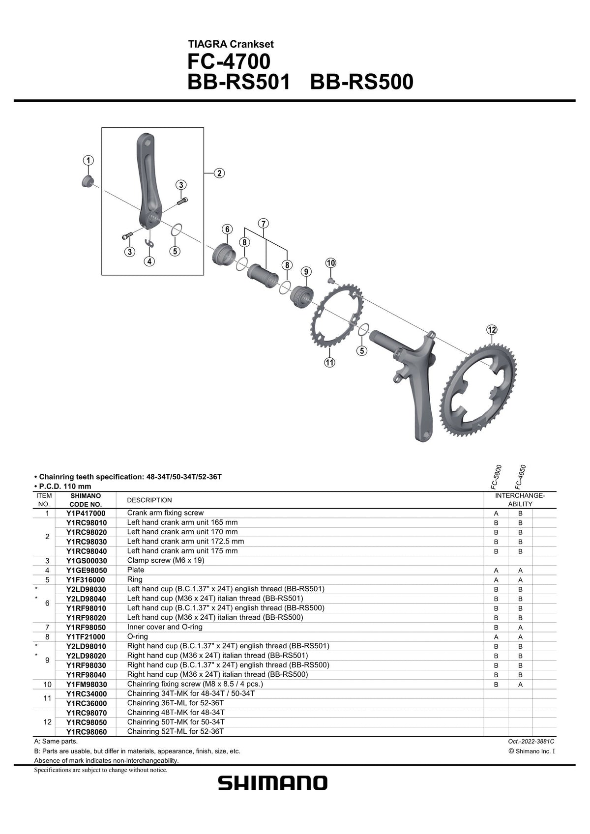 SHIMANO BB-RS501 Hollowtech II Bottom Bracket-Pit Crew Cycles