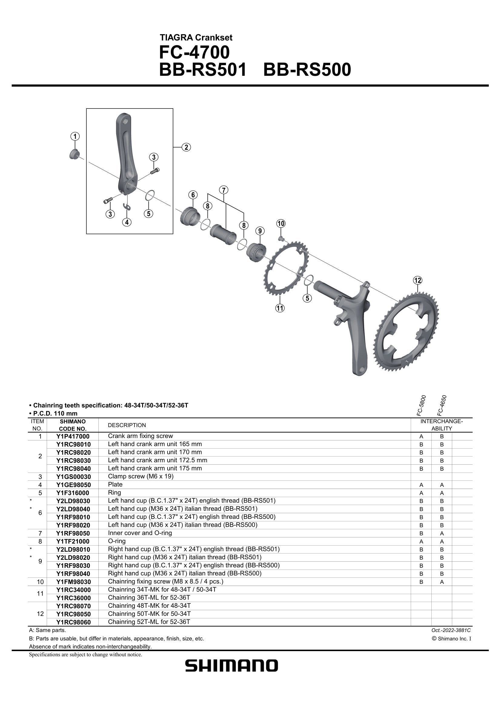 SHIMANO BB-RS501 Hollowtech II Bottom Bracket-Pit Crew Cycles