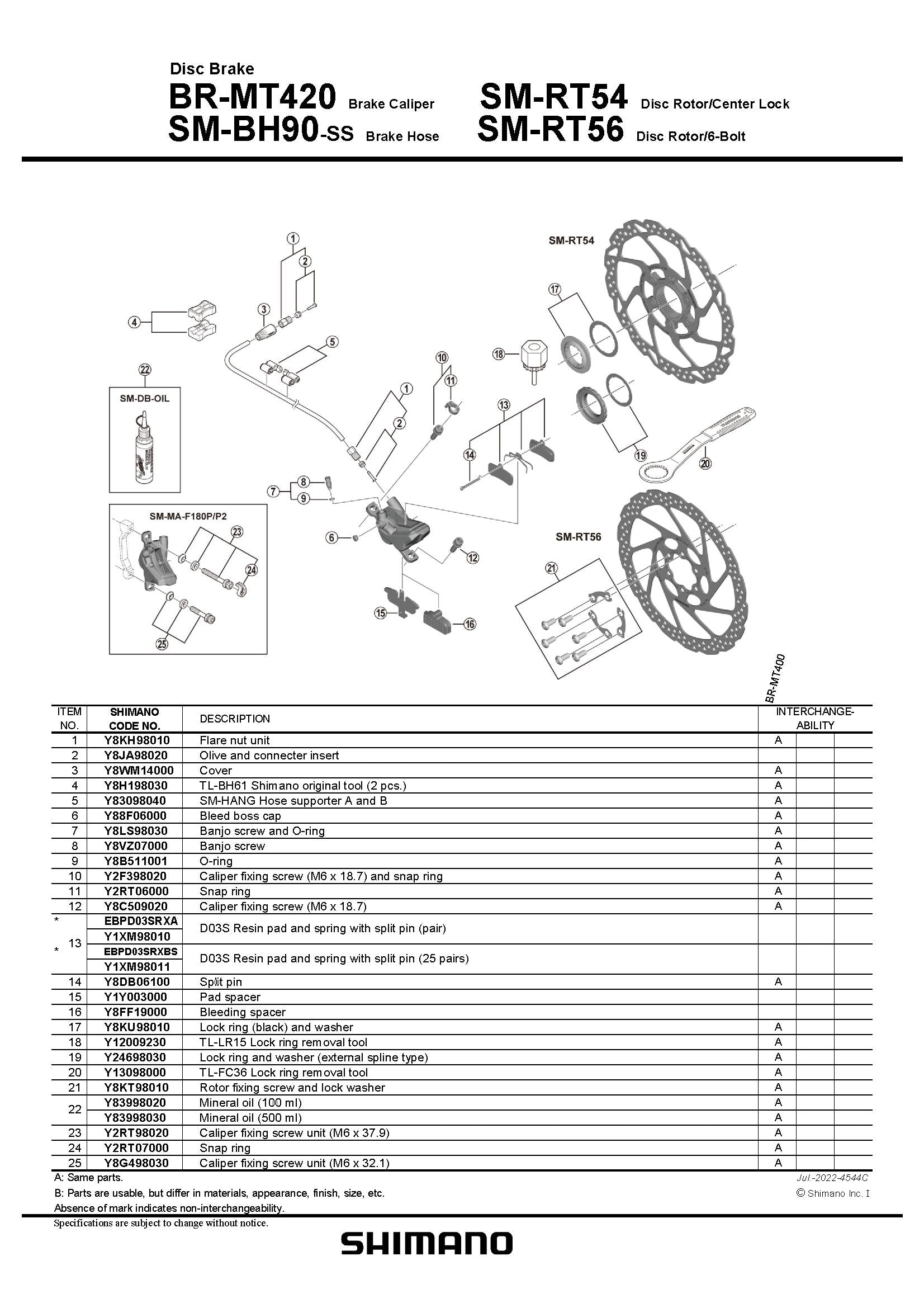 Shimano mt420 brake set hot sale