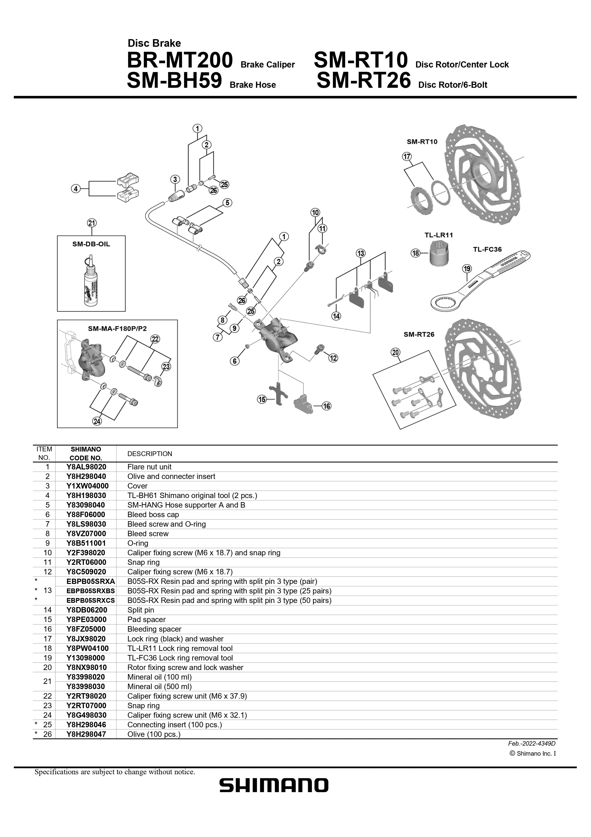 SHIMANO BL-MT200/ BR-MT200 Hydraulic Disc Brake Sets Black-Pit Crew Cycles