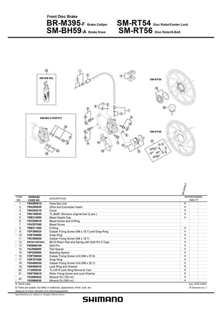 SHIMANO BR-M395 Disc Brake Caliper Flare Nut Unit 2-Piston - Y8H598010-Pit Crew Cycles