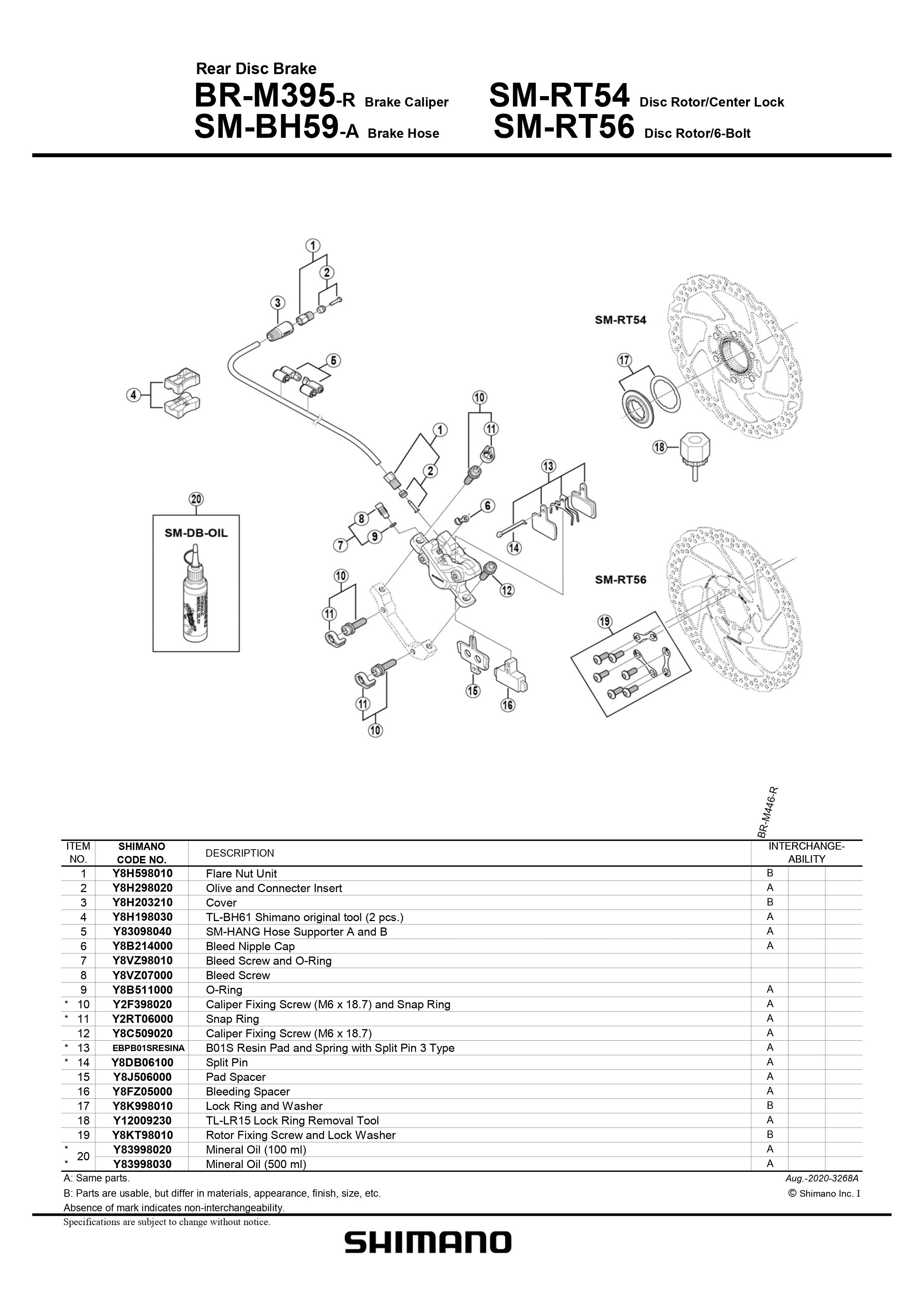 SHIMANO BR-M395 Disc Brake Caliper Flare Nut Unit 2-Piston - Y8H598010-Pit Crew Cycles