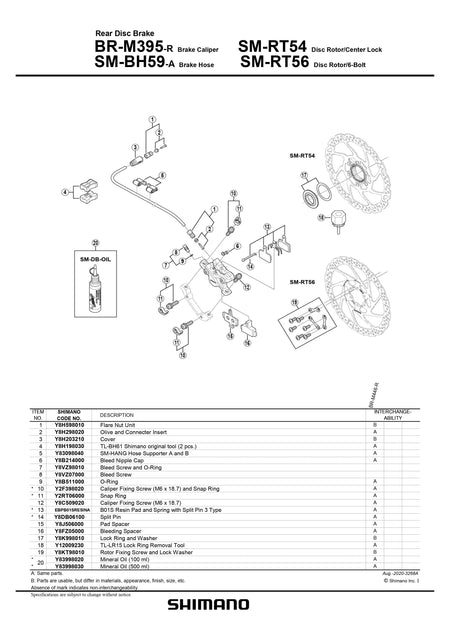 SHIMANO BR-M395-R Rear Disc Brake Caliper 2-Piston Small Parts-Pit Crew Cycles