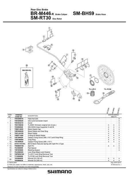 SHIMANO BR-M446-R Rear Disc Brake Caliper 2-Piston Small Parts-Pit Crew Cycles