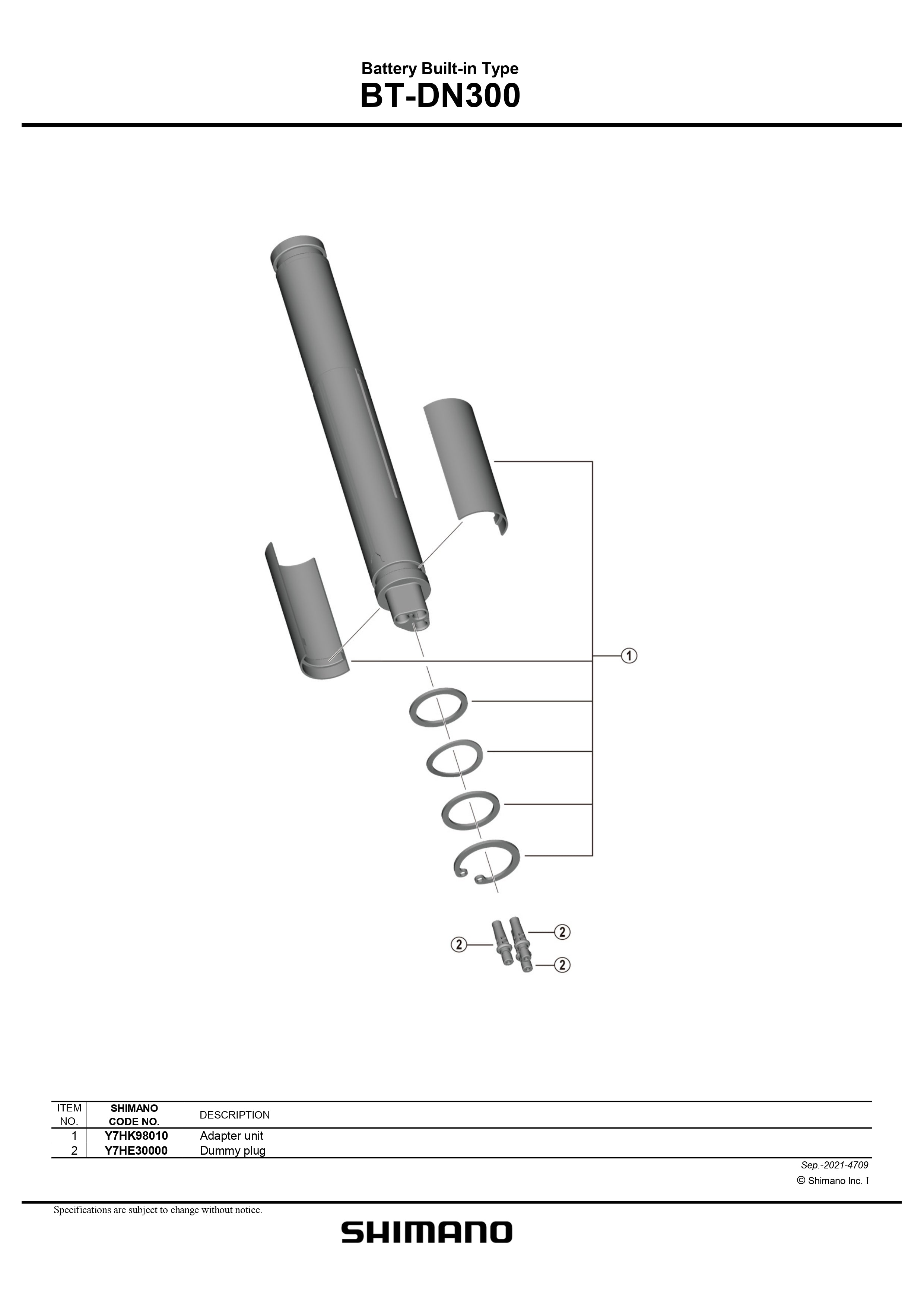 SHIMANO BT-DN300 Built-In Type Di2 Internal Battery-Pit Crew Cycles