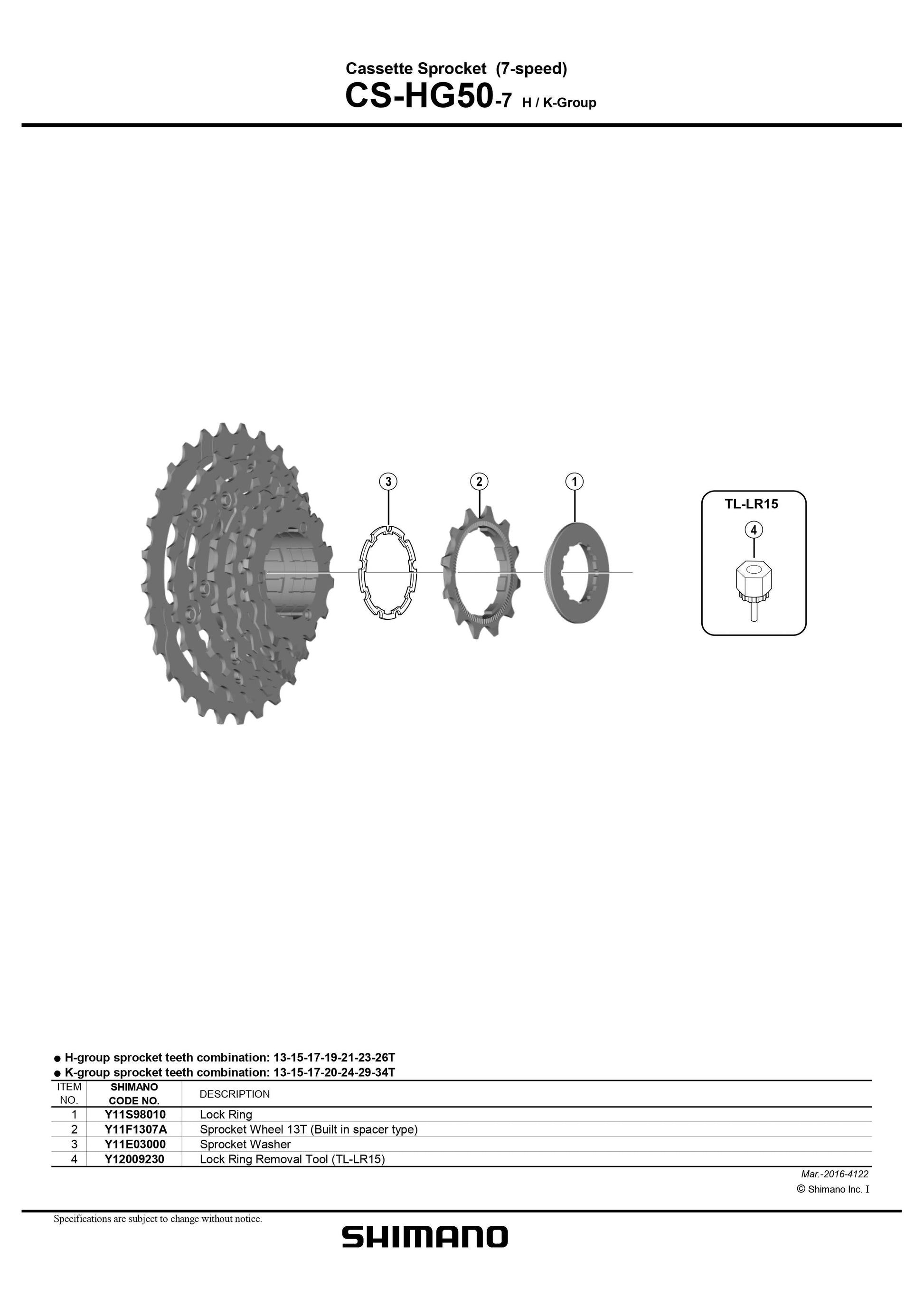 SHIMANO Ritzel für CS-HG50-8 13 Zähne 11-23, 13-26 Abstufung integrierter Distanzring - Bikes - Service - Zubehör SHIMANO Ritzel für CS-HG50-8 13 Zähne 11-23, 13-26 Abstufung integrierter Distanzring - Bikes - Service - Zubehör