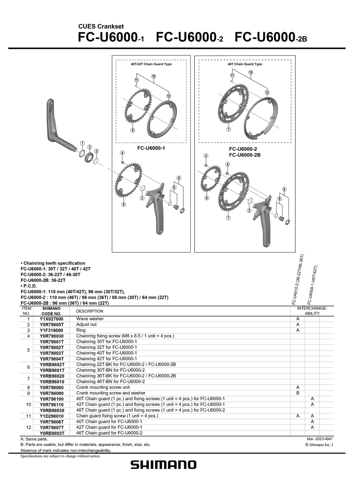 SHIMANO CUES FC-U6000 Crankset Adjust Nut - Y0R79805T-Pit Crew Cycles