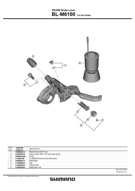 SHIMANO DEORE BL-M6100/ BR-M6120 Hydraulic Disc Brake Set 4-Piston-Pit Crew Cycles