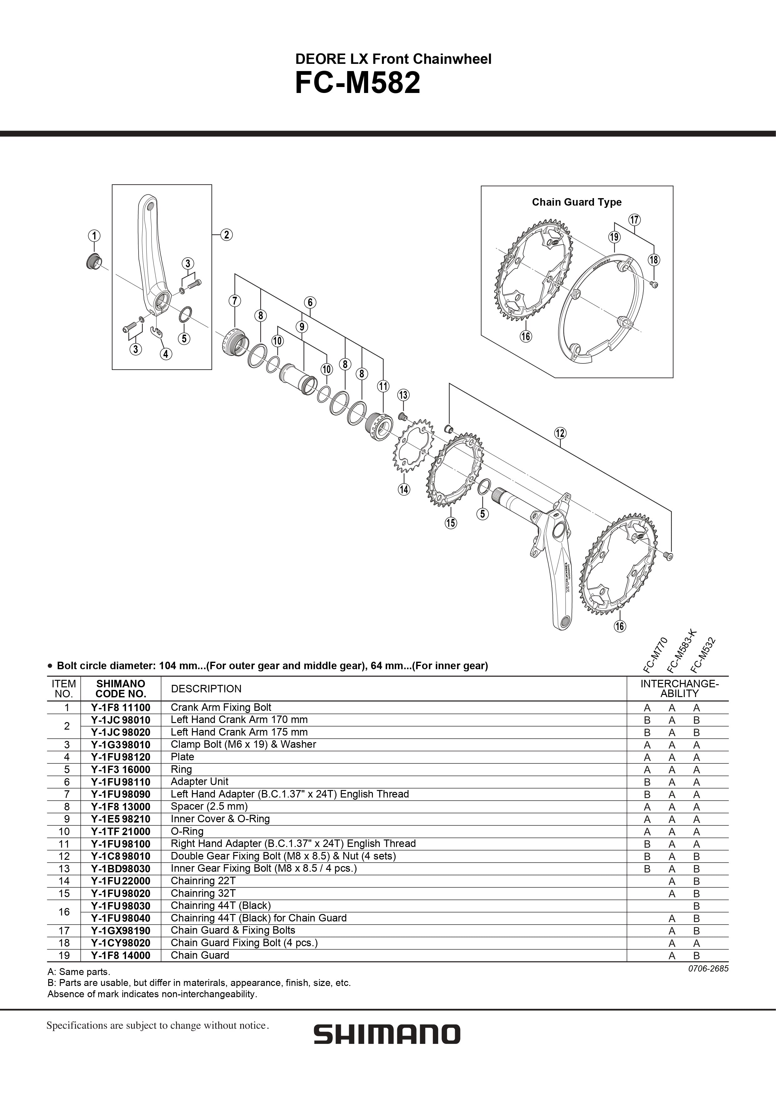 SHIMANO DEORE LX FC-M582 Front Chainwheel Hollowtech 2 Crank Arm Fixing Bolt - Y1F811100-Pit Crew Cycles