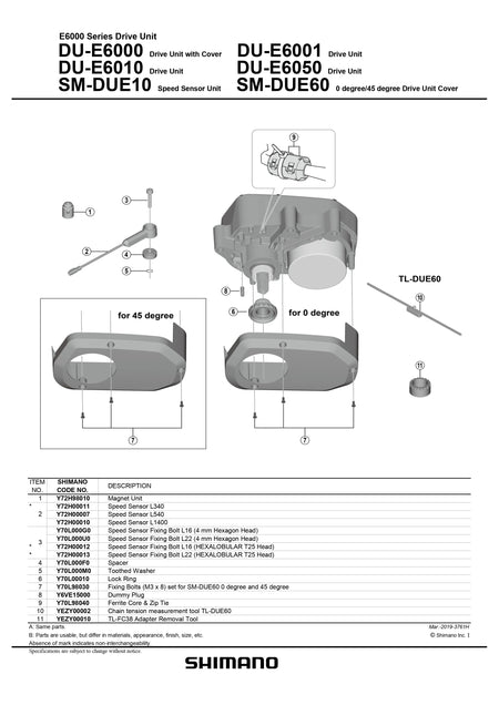 SHIMANO DU-E6000 e-Bike Speed Sensor Fixing Bolt-Pit Crew Cycles