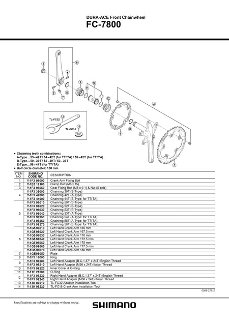 SHIMANO DURA-ACE FC-7800 Front Chainwheel Clamp Bolt M6 x 15 - Y1E512100-Pit Crew Cycles