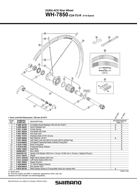 SHIMANO DURA-ACE WH-7850-C24-TU-R Rear Wheel Nipple Wrench - 9/10-Speed - Y4EF28000-Pit Crew Cycles