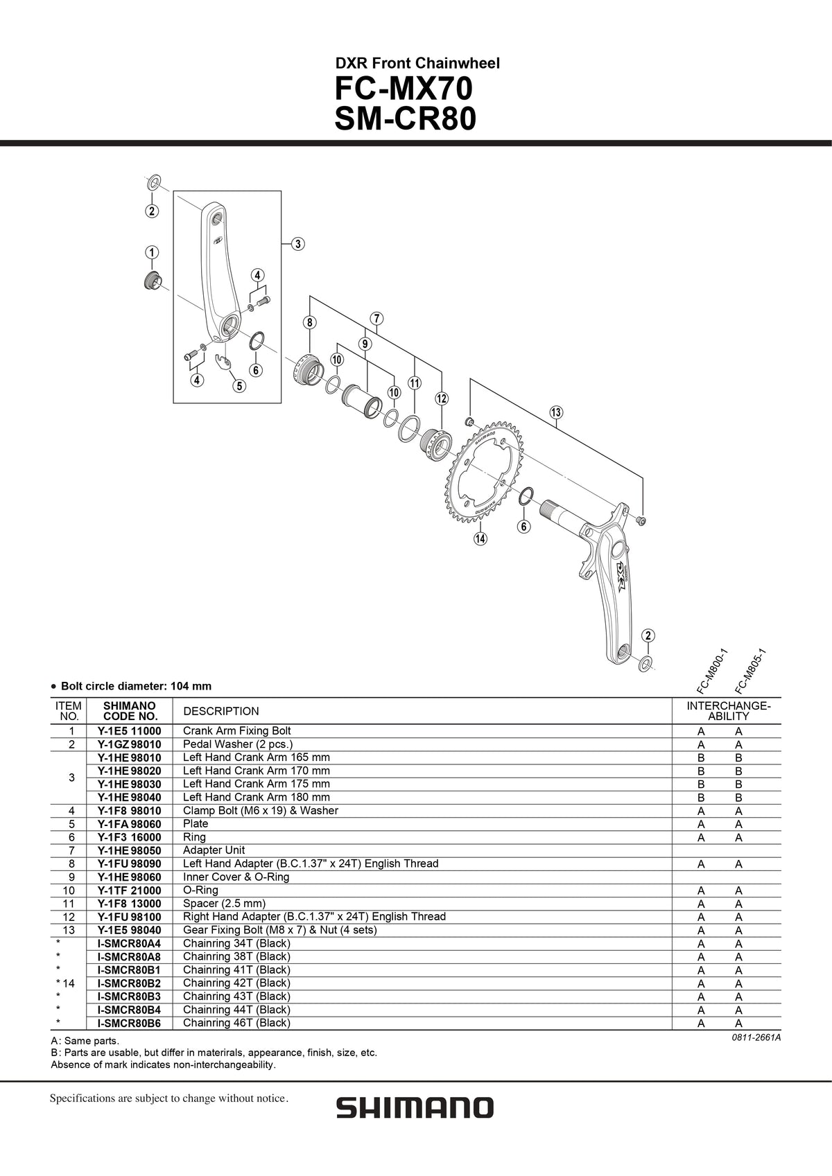 SHIMANO DXR FC-MX70 Crank Arm Fixing Bolt - Y1E511100-Pit Crew Cycles