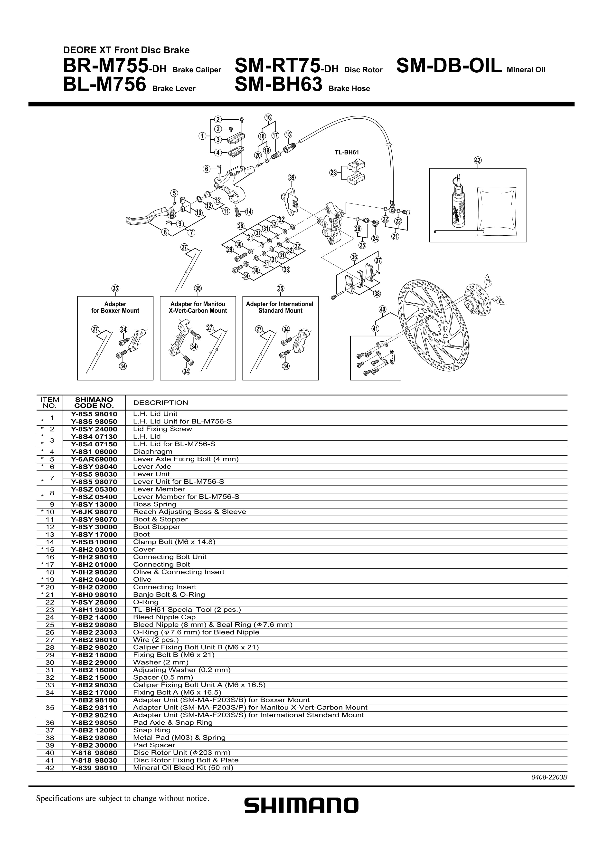 Shimano disc brake adapter guide sale