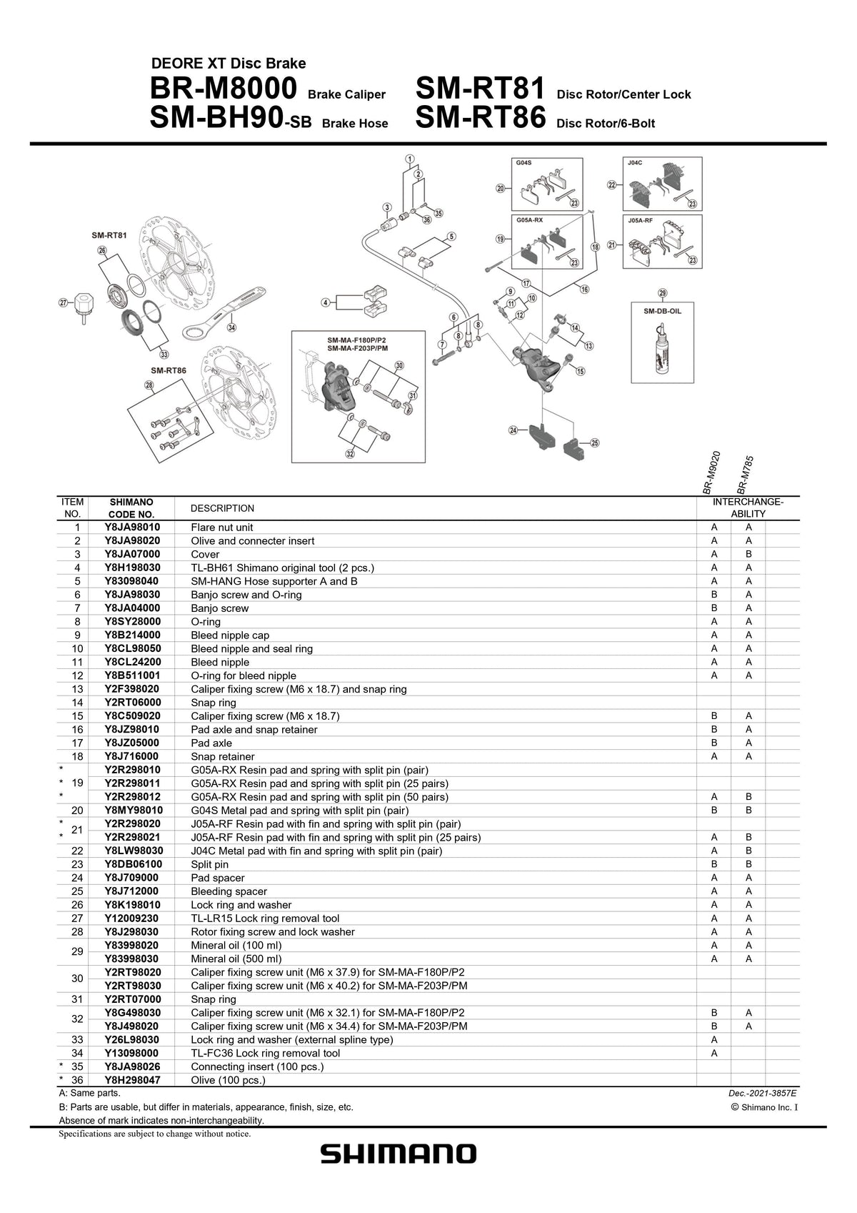 SHIMANO Deore XT BR-M8000 Disc Brake Caliper Fixing Screw Unit M6 x 34.4 for SM-MA-F203P/PM 2-Piston - Y8J498020-Pit Crew Cycles