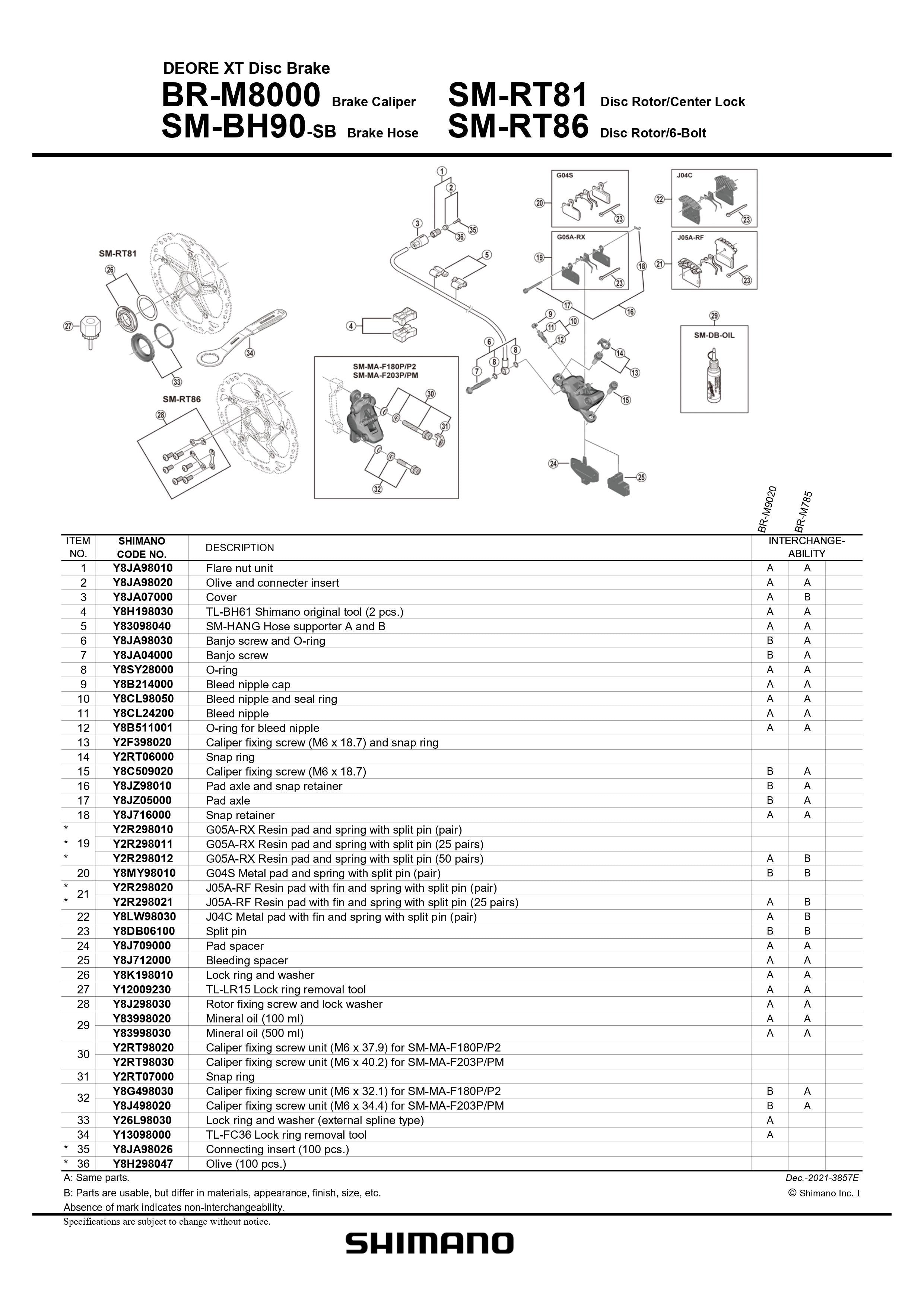 SHIMANO Deore XT BR-M8000 Disc Brake Caliper Fixing Screw Unit M6 x 34.4 for SM-MA-F203P/PM 2-Piston - Y8J498020-Pit Crew Cycles