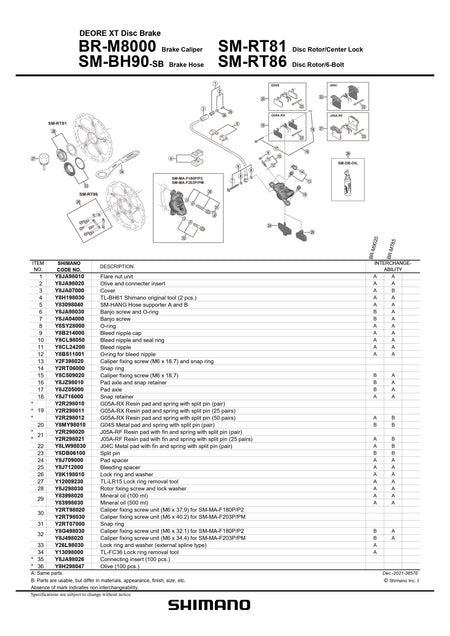 SHIMANO Deore XT BR-M8000 Disc Brake Caliper Fixing Screw Unit M6 x 34.4 for SM-MA-F203P/PM 2-Piston - Y8J498020-Pit Crew Cycles