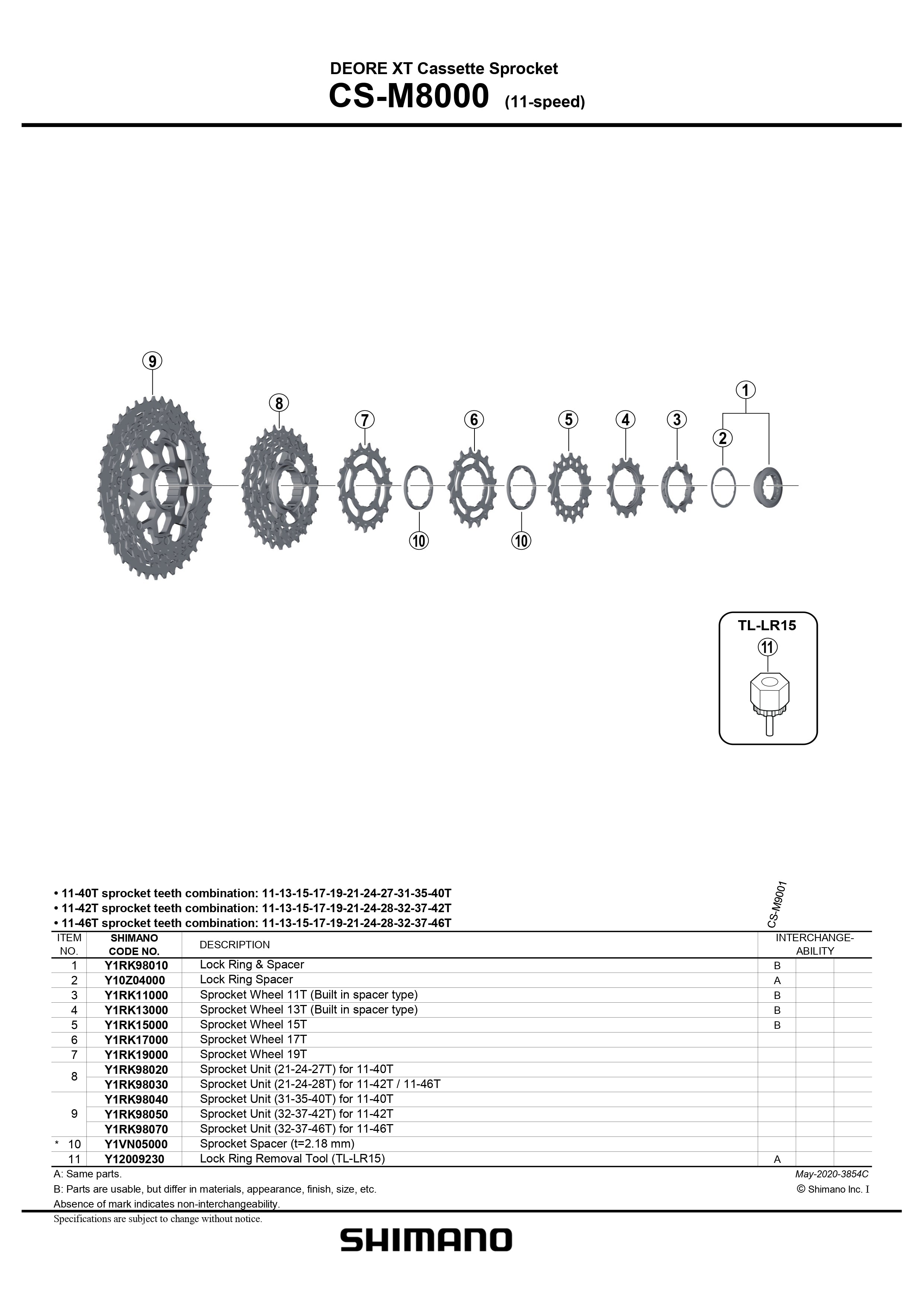 SHIMANO Deore XT CS-M8000 Grey Cassette 11-Speed-Pit Crew Cycles
