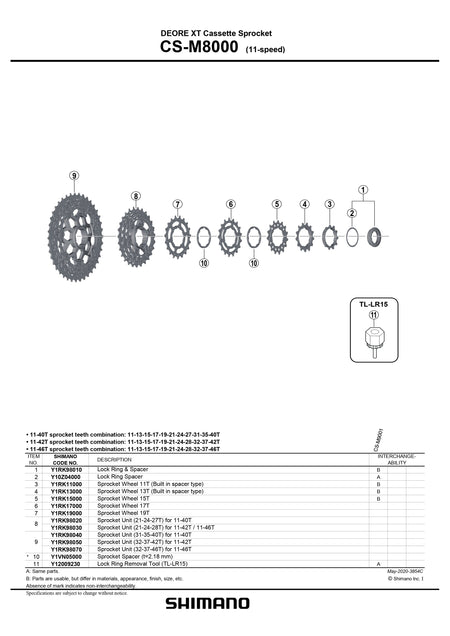 SHIMANO Deore XT CS-M8000 Grey Cassette 11-Speed-Pit Crew Cycles