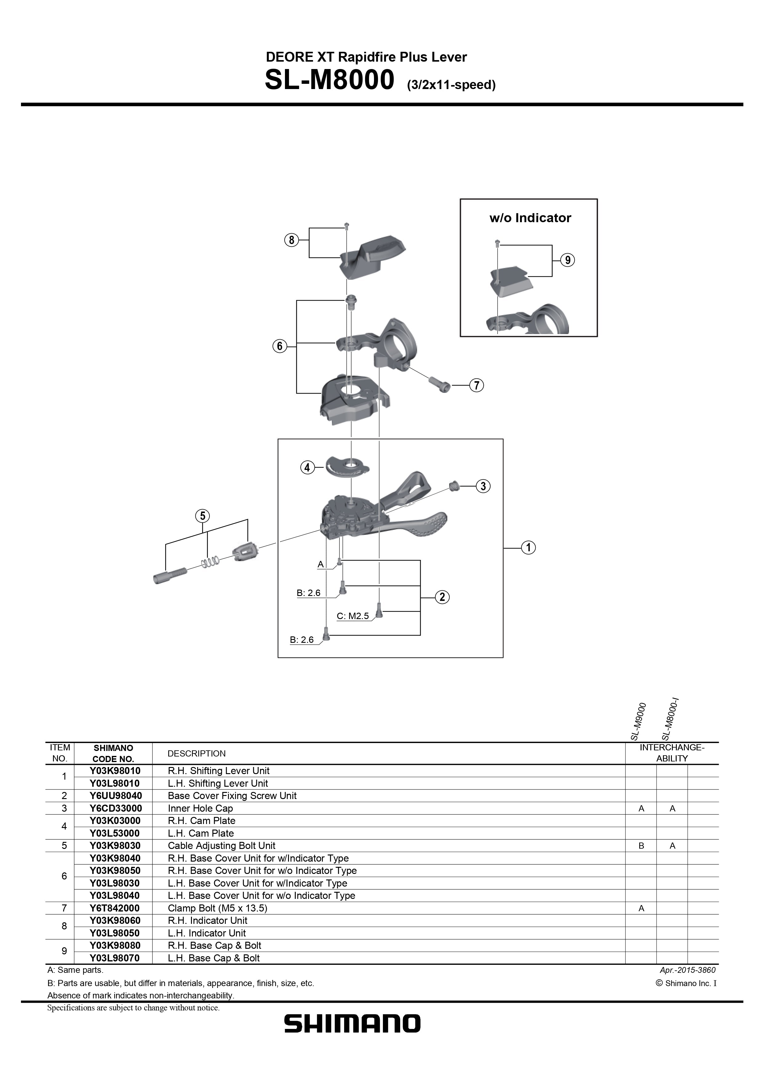 SHIMANO Deore XT SL-M8000 Rapidfire Plus Lever 11-Speed Right Hand Indicator Unit - Y03K98060-Pit Crew Cycles