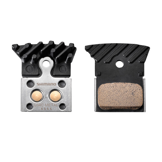 SHIMANO Disc Brake Metal Pads with Cooling Fins 1 Pair-Pit Crew Cycles