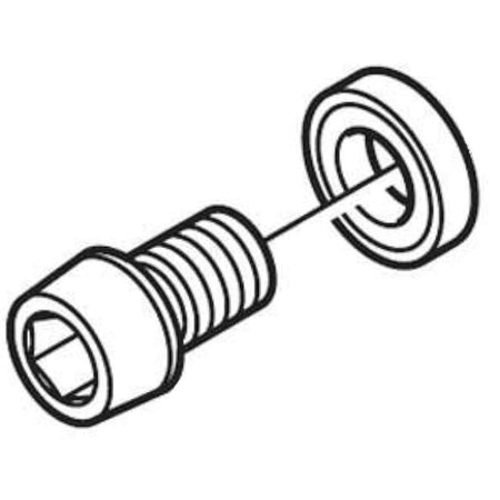 SHIMANO Dura-Ace BR-9010-R Brake Caliper Cable Fixing Bolt and Plate 4-Piston - M6 x 8.5 - Y8L398010-Pit Crew Cycles