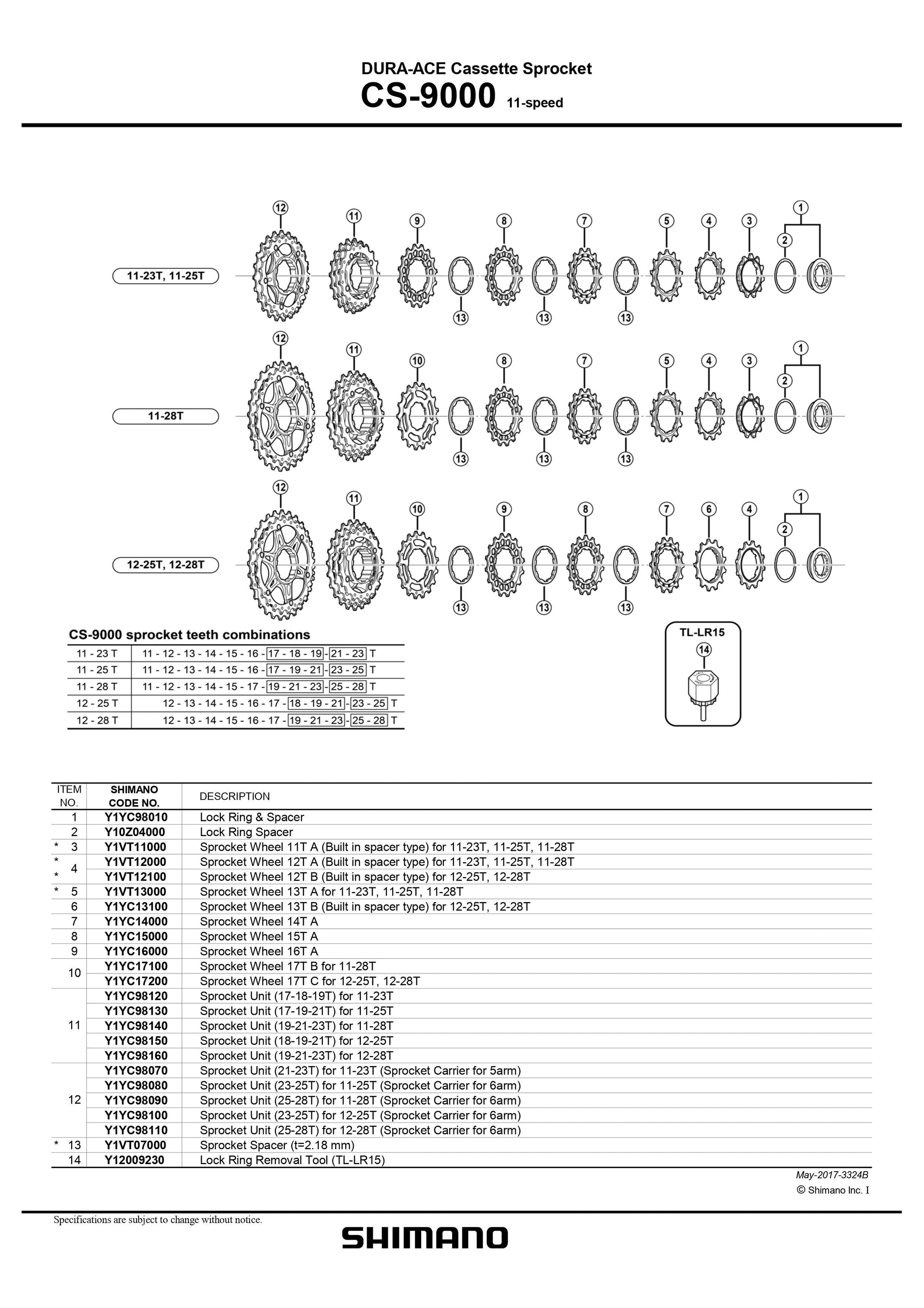 SHIMANO Dura-Ace CS-9000 Cassette Sprocket Lock Ring and Spacer - (11-Speed) - Y1YC98010-Pit Crew Cycles